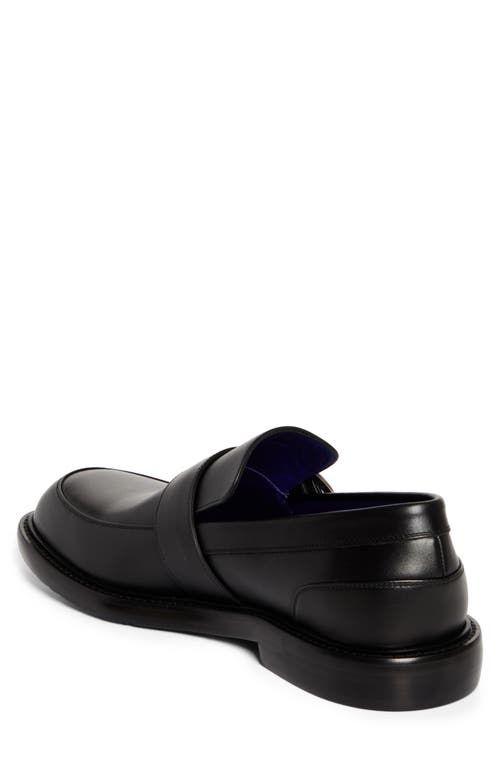 Shop Burberry Cobble Shield Buckle Loafer In Black