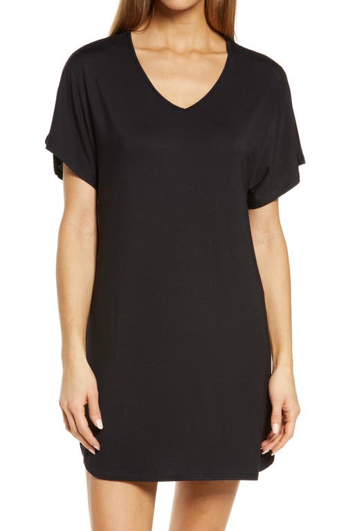 Moonlight Eco Dolman Sleeve Nightshirt in Black