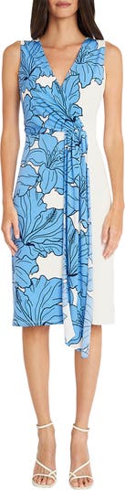 Maggy London Floral Surplice Neck Faux Wrap Dress | Nordstromrack