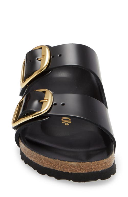 Shop Birkenstock Arizona Big Buckle Slide Sandal In High Shine Black