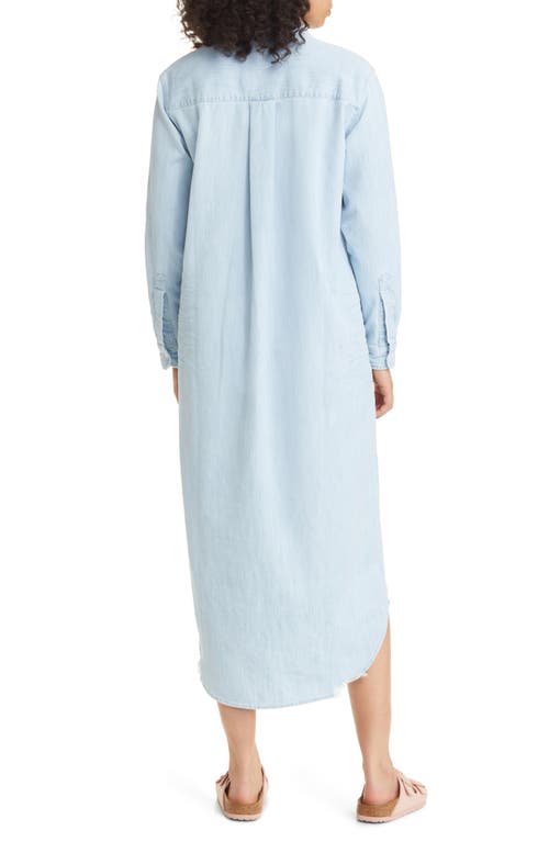 Shop Frank & Eileen Rory Long Sleeve Denim Maxi Shirtdress In Classic Blue Tattered Wash