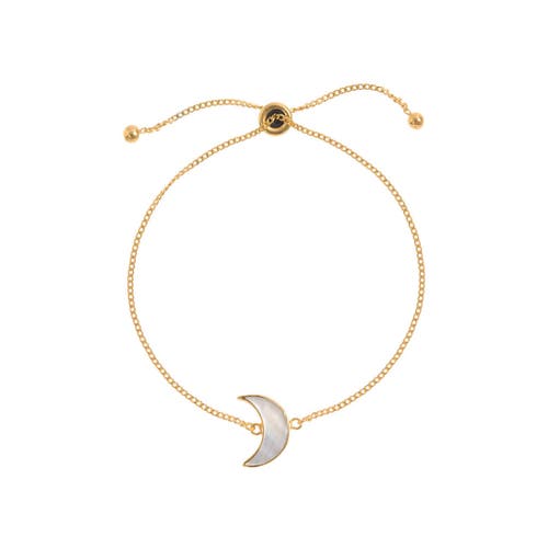 Shop Freya Rose Adjustable Moon Bracelet In Gold