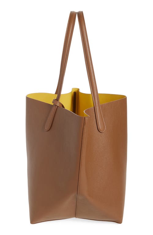 Shop Mansur Gavriel Everyday Soft Leather Tote In Desert/limone