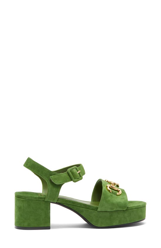 Shop Jeffrey Campbell Timeless 2 Platform Sandal In Green Suede Gold