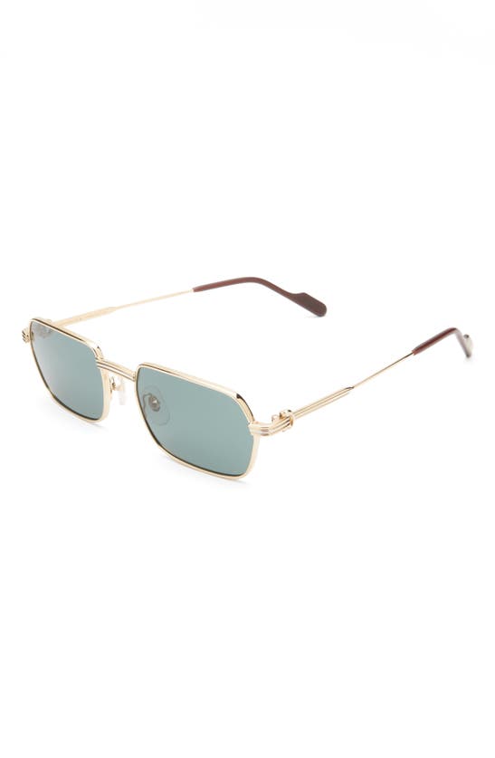 Cartier 56mm Polarized Square Sunglasses In Gold Metallic