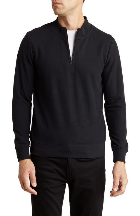 Black zip up online top mens