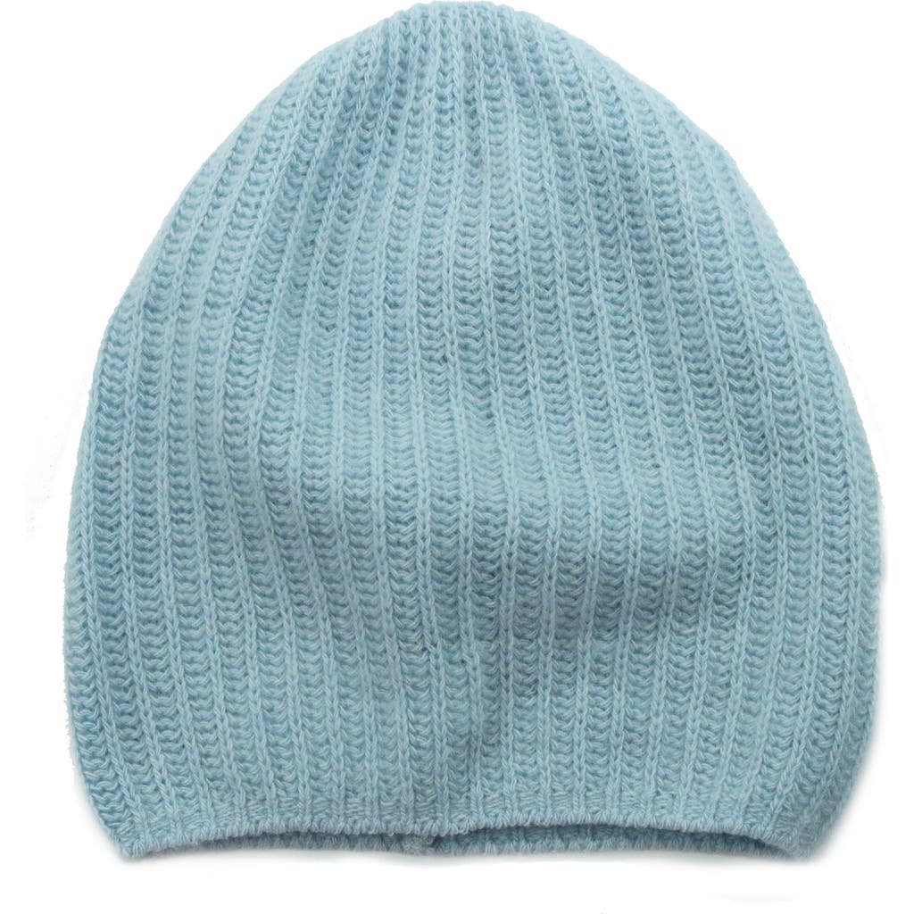 Shop Portolano Rib Knit Cashmere Beanie In Baby Blue