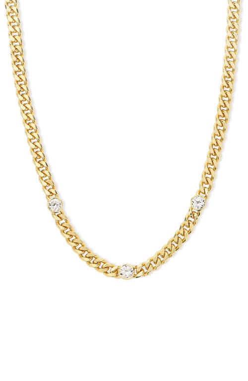 Melinda Maria Julian Triple Station Chain Necklace in Gold-White 