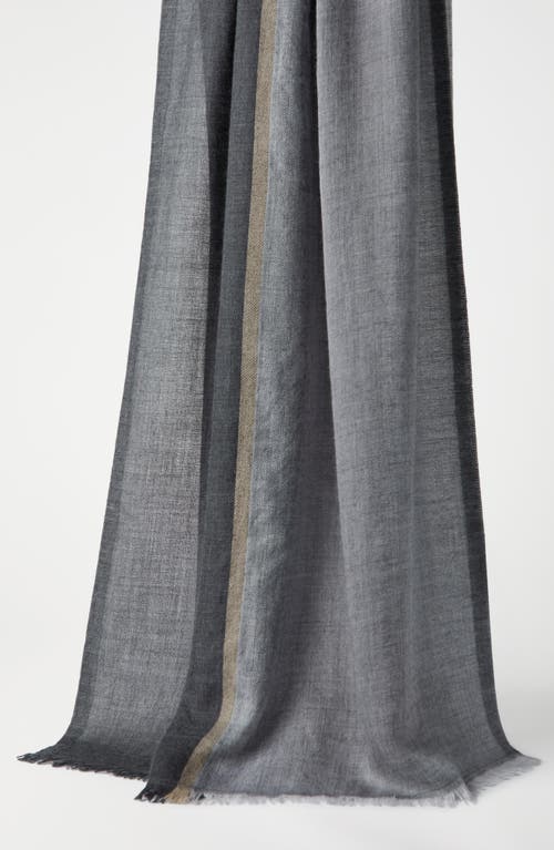 Shop Brunello Cucinelli Cashmere And Silk Scarf In Light Grey