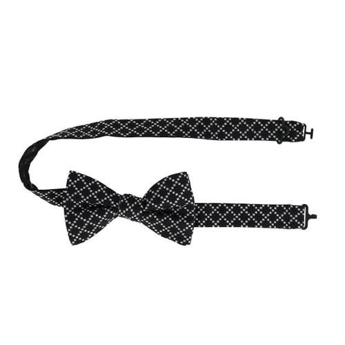 Trafalgar Rowan Geometric Pattern Silk Bow Tie In Black