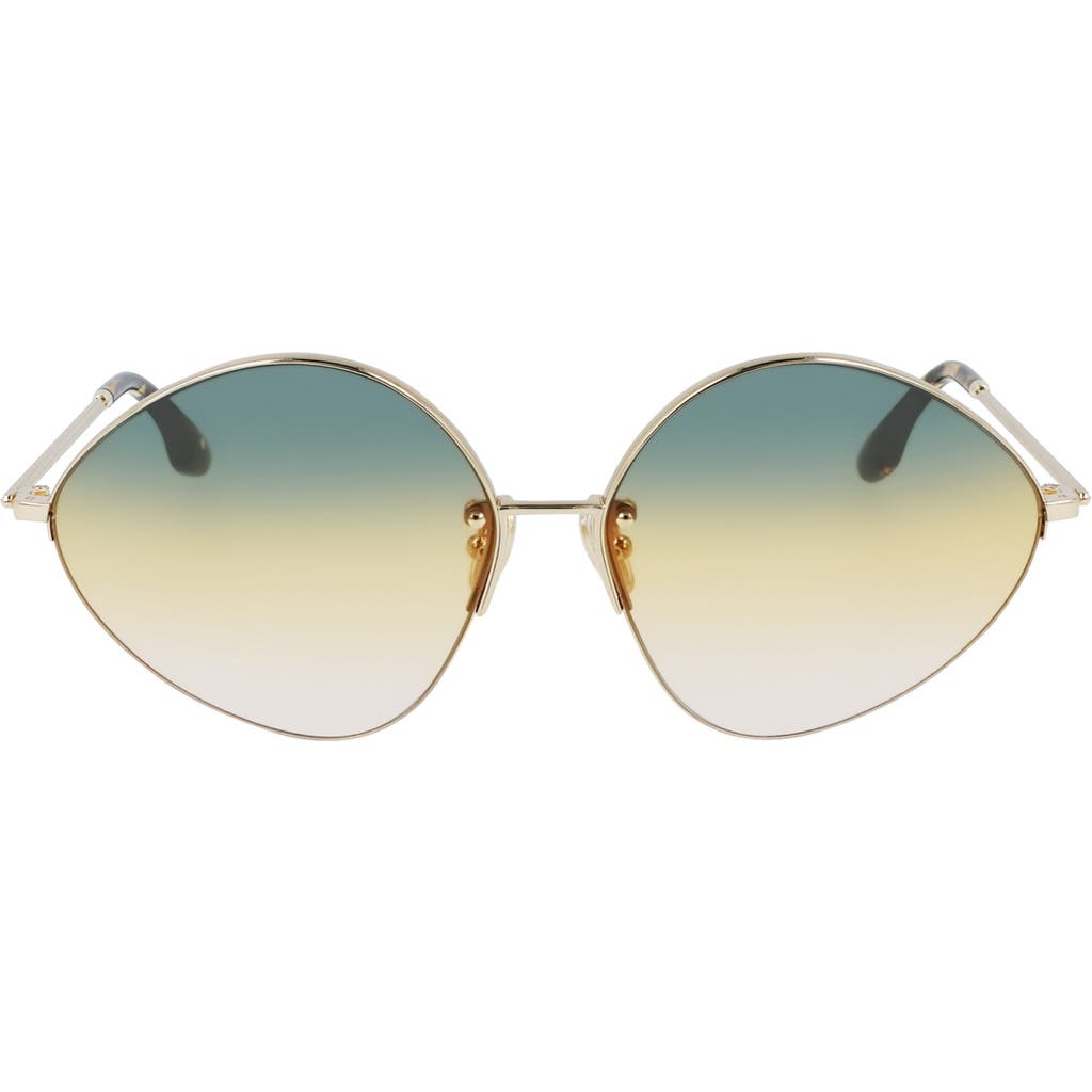 Shop Victoria Beckham 64mm Gradient Oversize Tea Cup Sunglasses In Gold/green Honey Rose