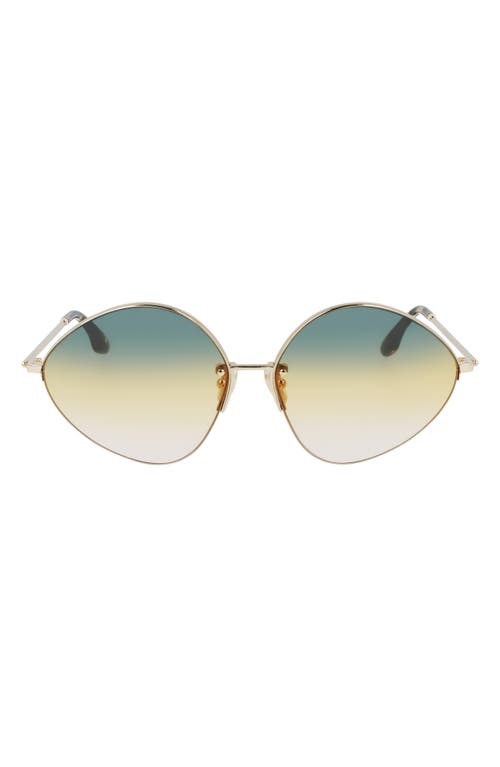 Shop Victoria Beckham 64mm Gradient Oversize Tea Cup Sunglasses In Gold/green Honey Rose