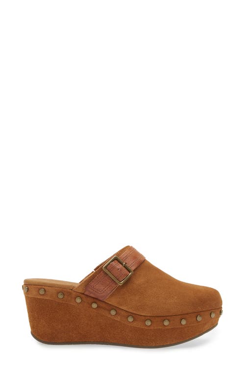 Shop Chocolat Blu Yogi Platform Wedge Mule In Cognac Suede