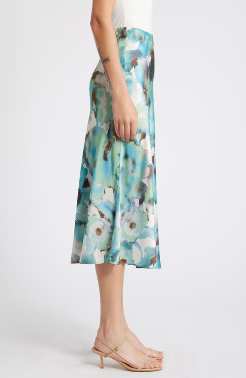 Shop Rails Anya Satin Midi Skirt In Verbena