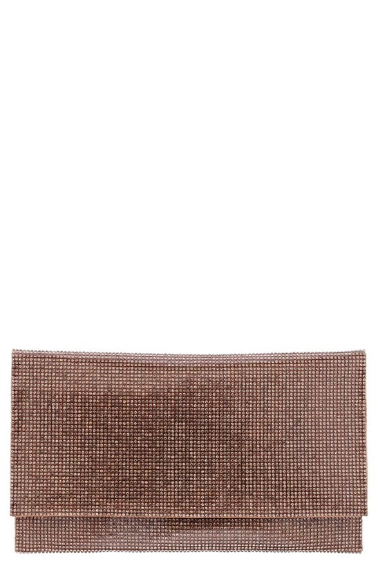 Nina Crystal Clutch In Light Mocha