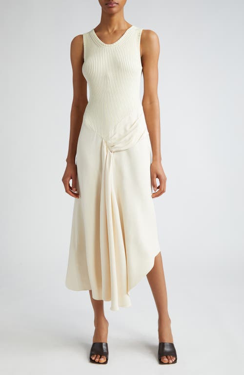 Victoria Beckham Tie Detail Sleeveless Midi Dress in Cream at Nordstrom, Size 10 Us