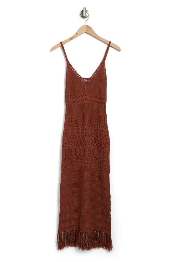sachin and babi light blue dress Cherly Knit Crochet Mini Dress - Chocolate main image 1