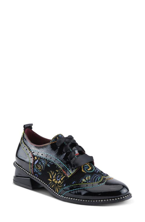 L'artiste By Spring Step Pradeep Wingtip Derby In Black Patent