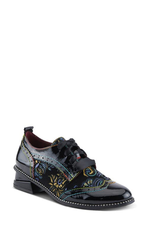 Shop L'artiste By Spring Step Pradeep Wingtip Derby In Black Patent