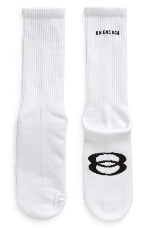 Shop Balenciaga Unity Sports Crew Socks In White/black