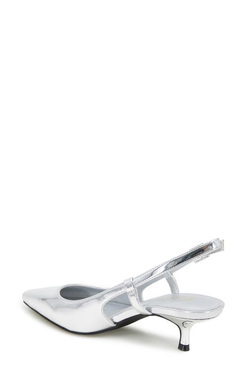 Reaction Kenneth Cole Maggie Kitten Heel Slingback Pump In Silver