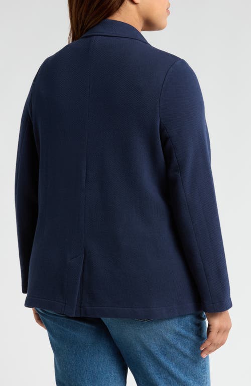 Shop Caslonr Caslon(r) Relaxed Knit Blazer In Navy Blazer