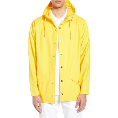 Rains Lightweight Hooded Rain Jacket, Yellow