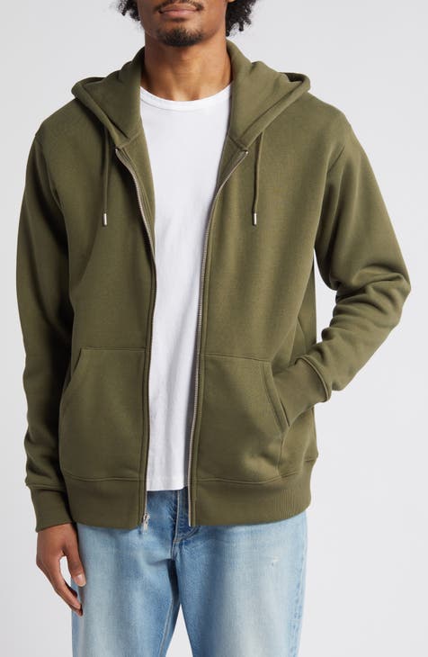 Men's Green Zip Up Hoodies