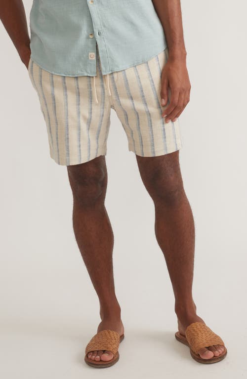 Saturday Stripe Selvage Shorts in Natural/Blue Stripe