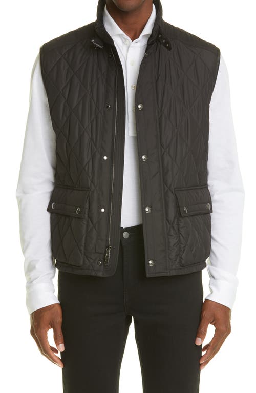 Ralph Lauren Purple Label Leyland Quilted Vest Polo Black at Nordstrom,