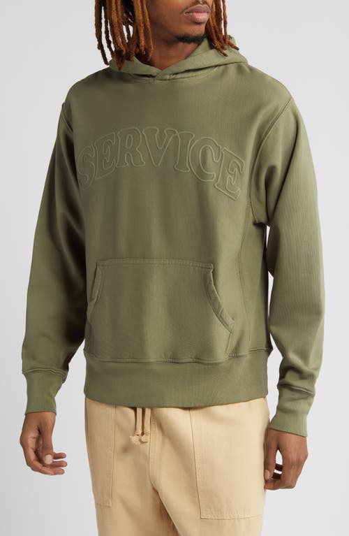 Arch Logo Organic Cotton Graphic Hoodie in Olive