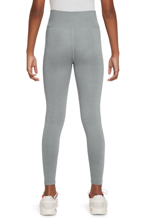 Shop Nike Kids'  One Dri-fit Leggings In Smoke Grey/grey/white