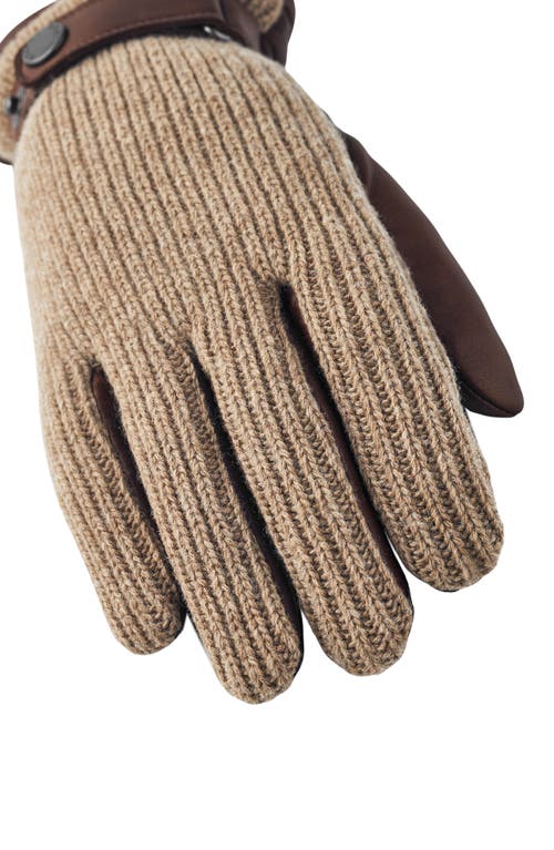 Hestra Christopher Wool Blend & Leather Gloves In Light Brown