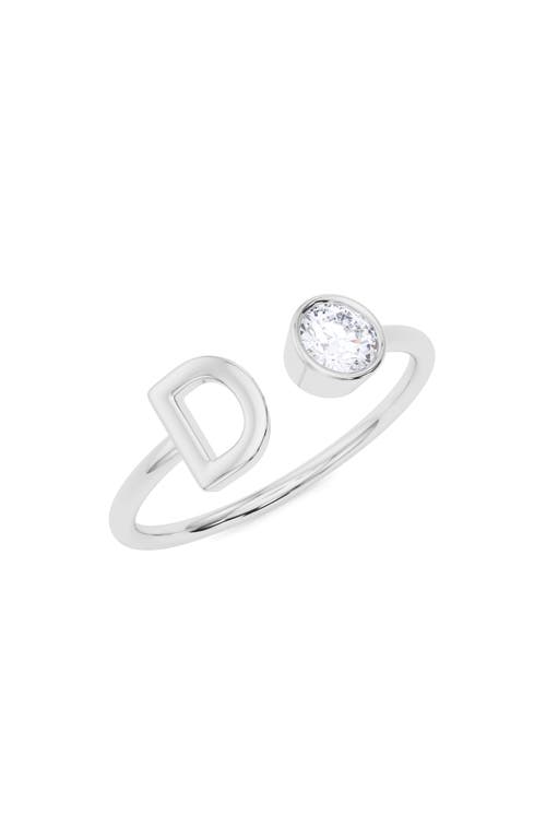 Hautecarat Lab Grown Diamond Letter Ring In 18k White Gold - D