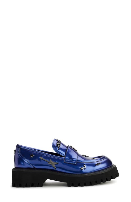Karl Lagerfeld Paris Gaston Rocker Lug Sole Loafer In Cobalt