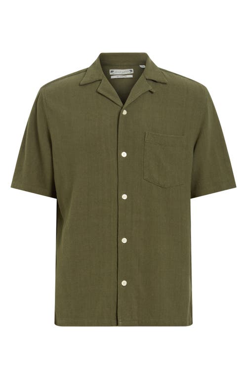 Shop Allsaints Cudi Camp Shirt In Bancha Green