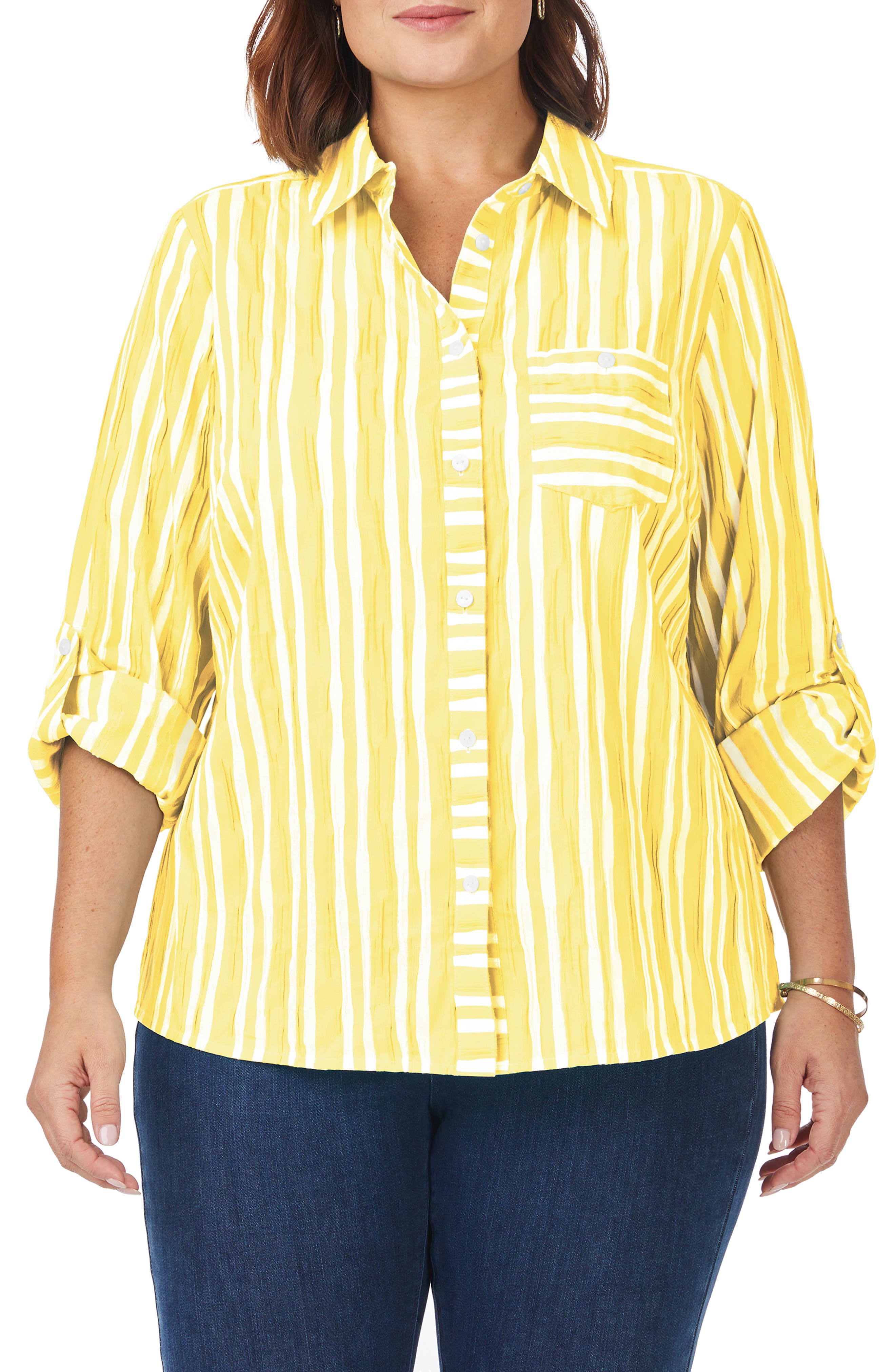 pale yellow plus size tops