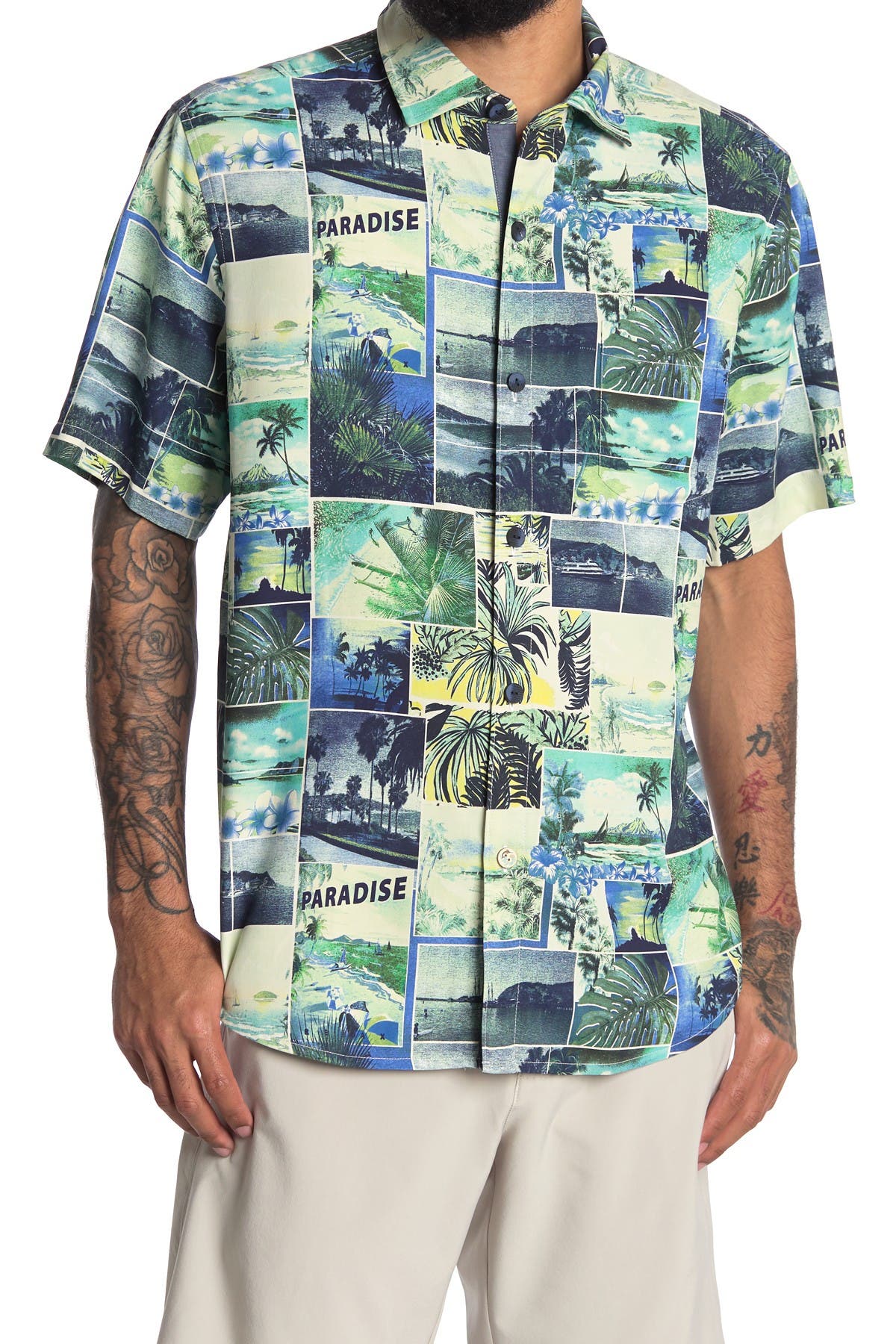 Tommy Bahama Men's Coastal Ease Carrico Tiles Camp Shirt - Dusty Icicle main image 1