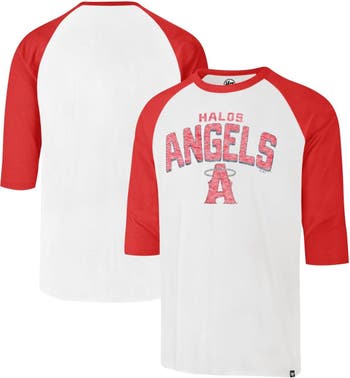 Men's '47 Cream Los Angeles Angels City Connect Crescent Franklin Raglan Three-Quarter Sleeve T-Shirt Size: Small