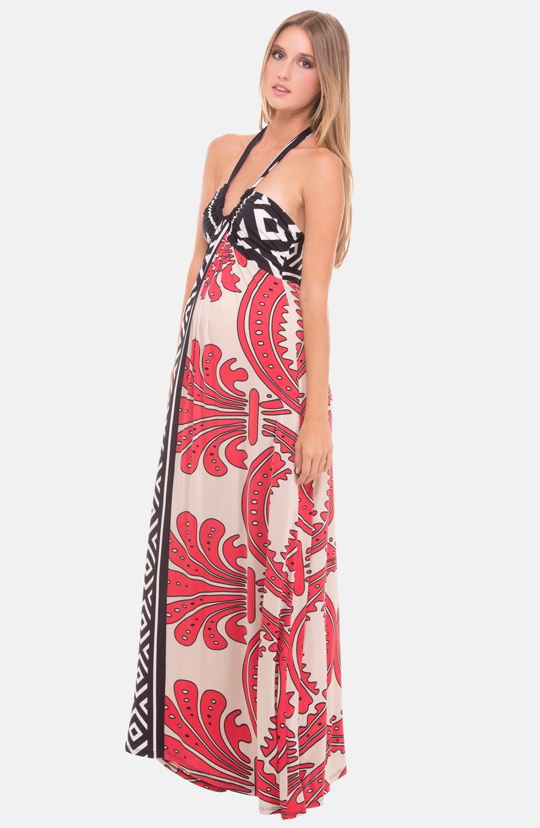 Olian Maternity Halter Maxi Dress Nordstrom