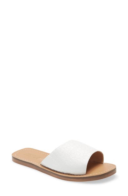 Matisse Sage Slide Sandal In White Leather