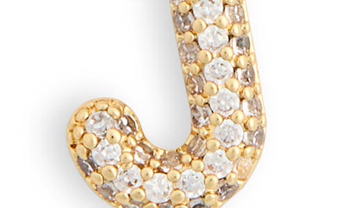 Leith Cubic Zirconia Initial Pendant Necklace In J- Clear- Gold