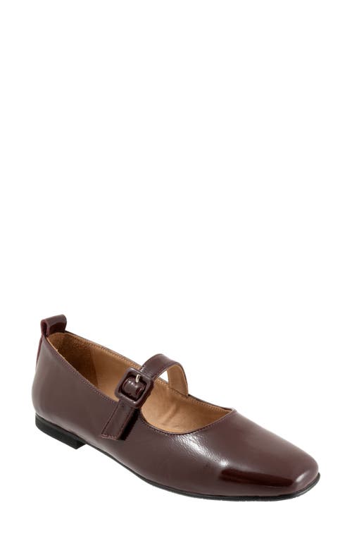 Shop Bueno Eliana Mary Jane Flat In Bordeaux Patent