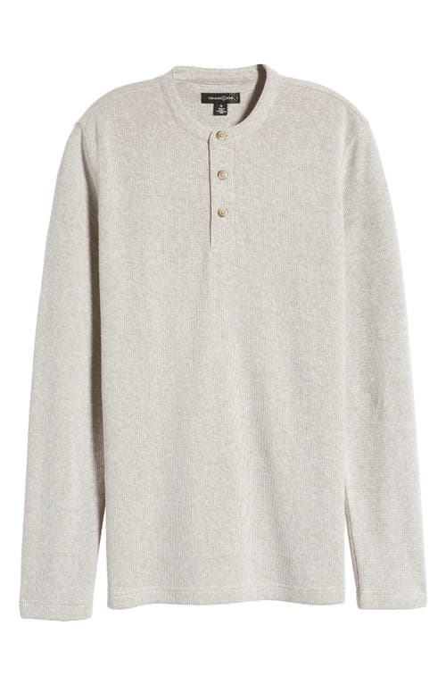 Shop Treasure & Bond Double Knit Henley In Ivory Egret Heather