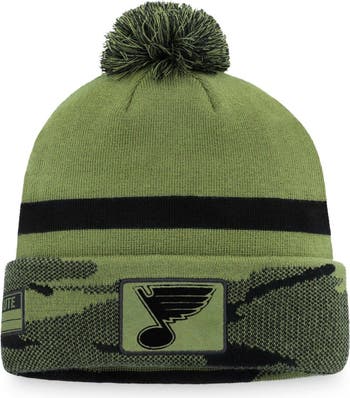 Men's Fanatics Branded Navy/Gold St. Louis Blues Authentic Pro Cuffed Knit Hat with Pom