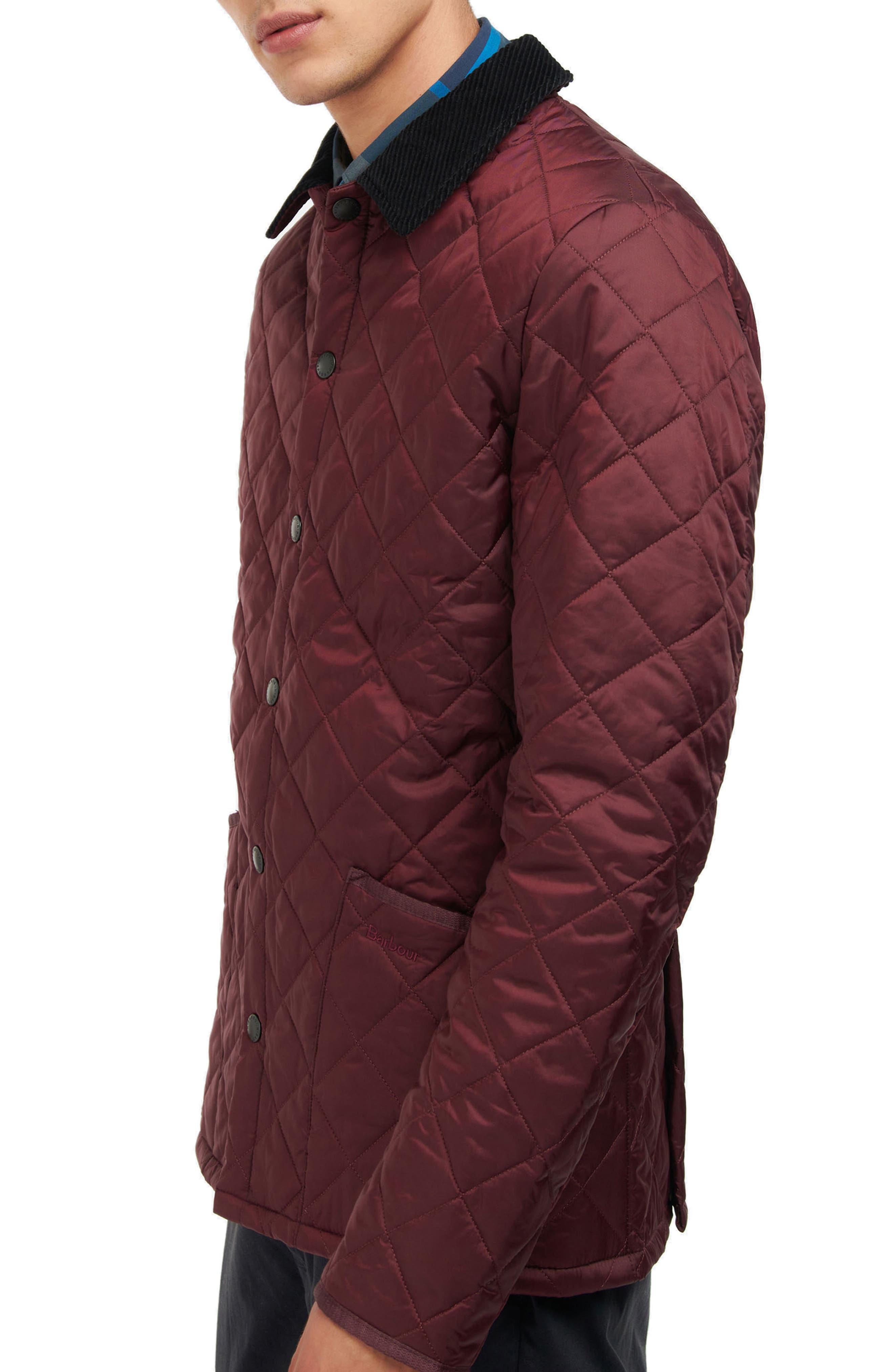 Barbour burgundy quilted sale jacket