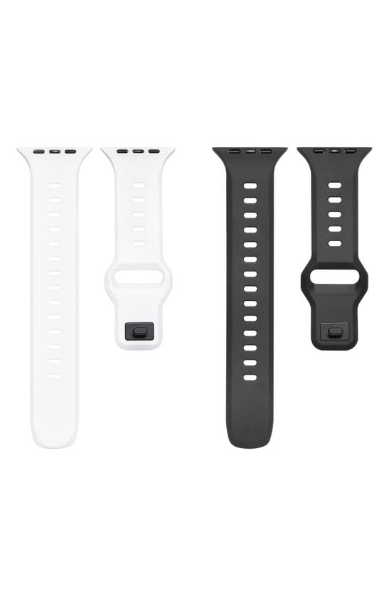 The Posh Tech Assorted 2-pack Silicone Apple Watch® Watchbands In Black/white