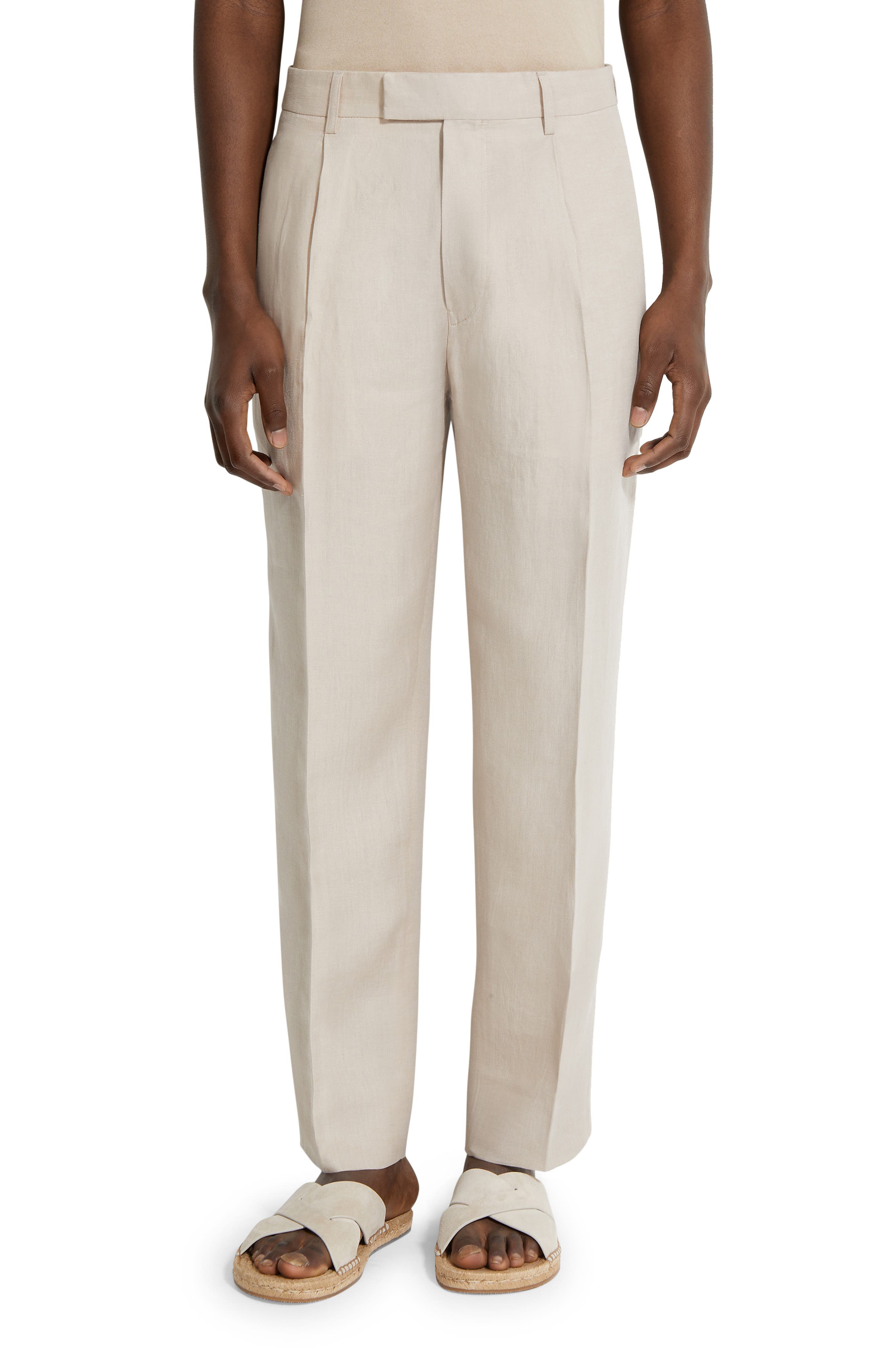 Zegna linen chino trousers - White