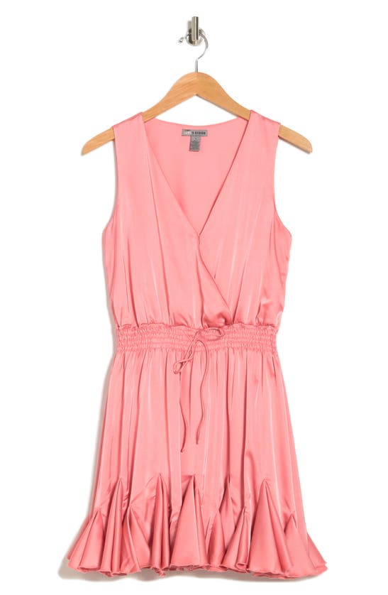 Love By Design Camilla Sleeveless Wrap Mini Dress In Rose Petal