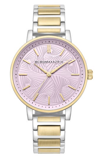 Bcbg Max Azria 3-hand Quartz Bracelet Watch, 38mm In Gold/silver